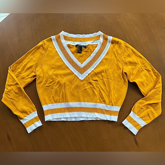 Forever 21 Sweaters - Forever 21 V-neck Crop Top Sweater perfect Clueless Halloween Costume
